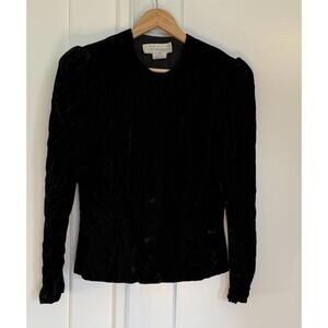 Vintage Scott McClintock Velvet Jacket Blazer Sz 14 Black Whimsigoth Victorian